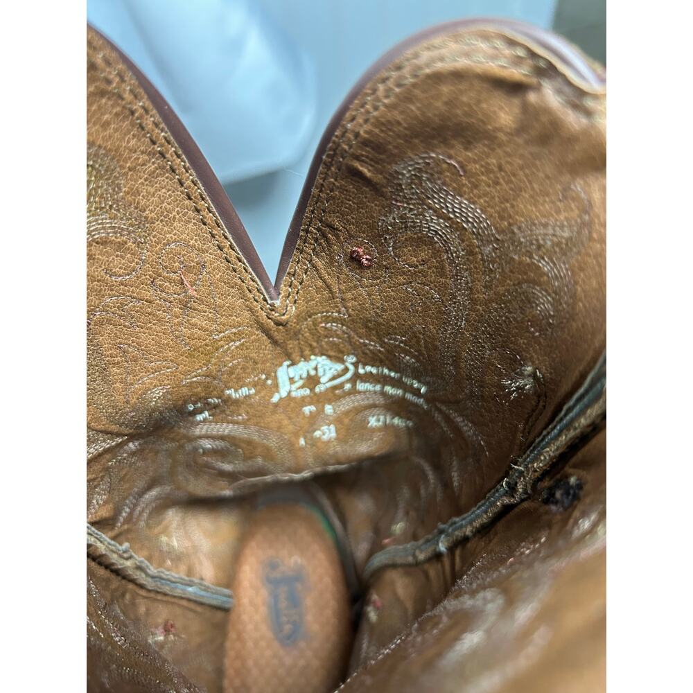 Justin Leather Cowboy western women’s leather suede Boots Embroidered Size 7.5. - Picture 7 of 7